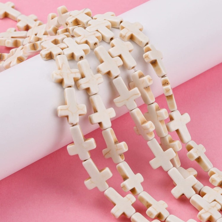 TUR30 Turkus syntetyczny kamień koraliki krzyżyki