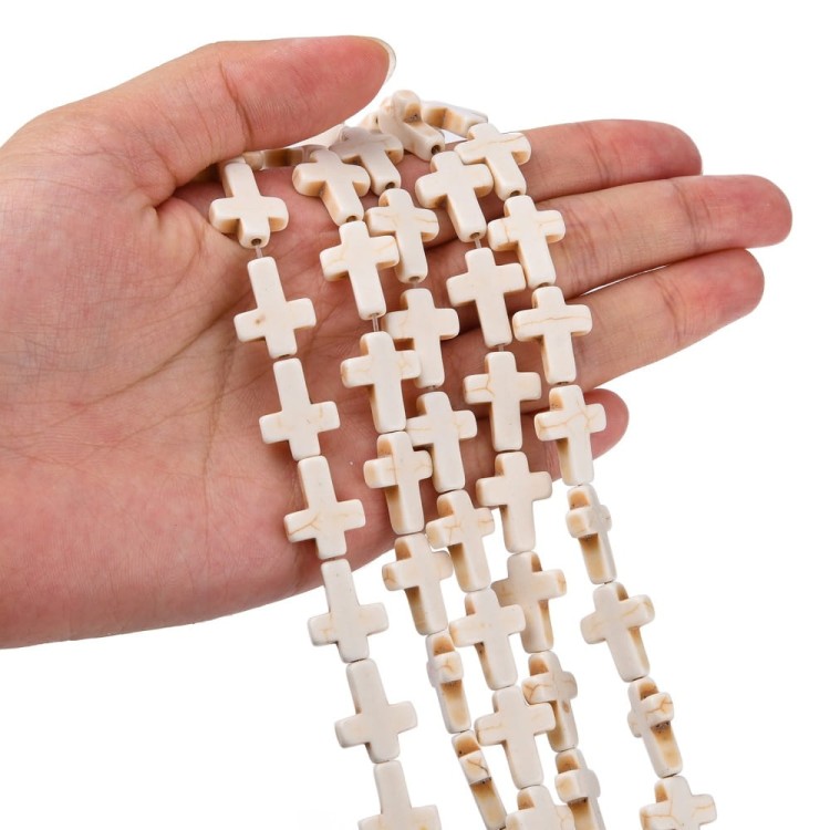 TUR30 Turkus syntetyczny kamień koraliki krzyżyki