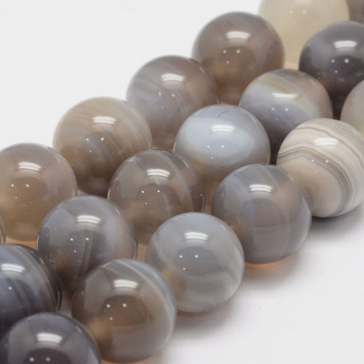AGP127 Agat pasiasty kamień naturalny koraliki kule 12mm