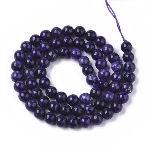 KK096 Czaroit kamień naturalny koraliki kule 6mm