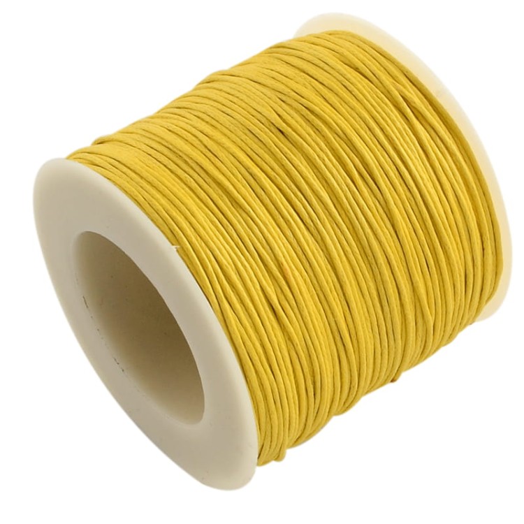 SW94 Sznurek bawełniany woskowany 1mm żółty
