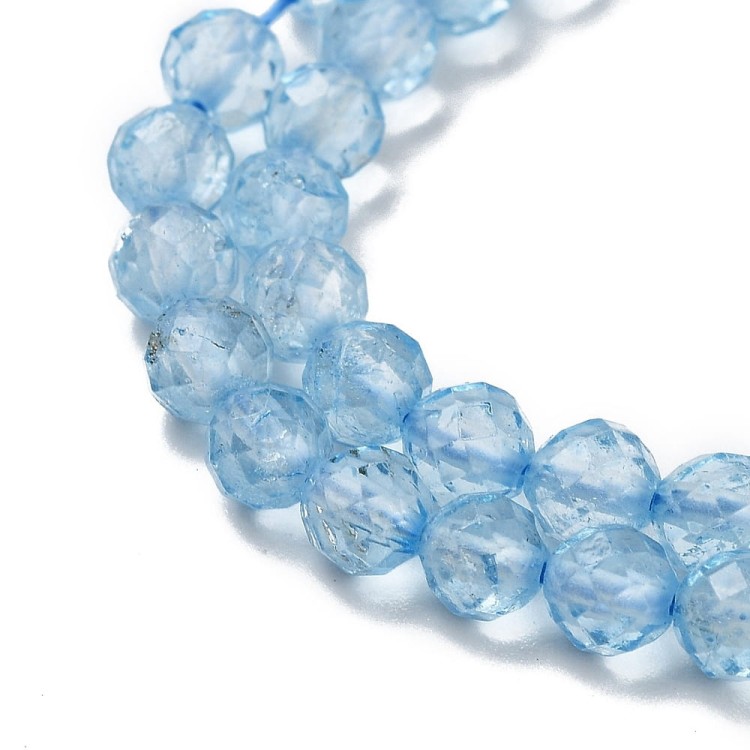 KK117 Topaz Kamień naturalny koraliki kule fasetowane