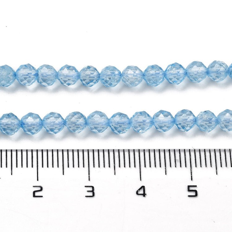 KK117 Topaz Kamień naturalny koraliki kule fasetowane