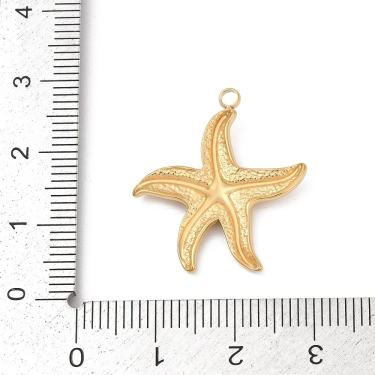 ZSS214 Zawieszka ze stali nierdzewnej rozgwiazda złota IP 18K