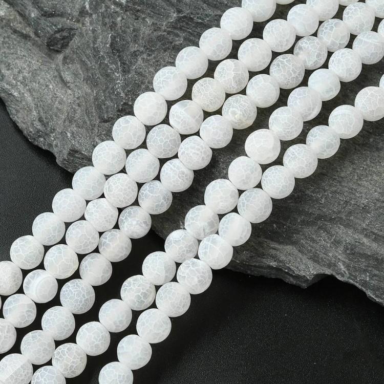 AGT126 Agat trawiony szroniony kamień naturalny koraliki kule 8mm