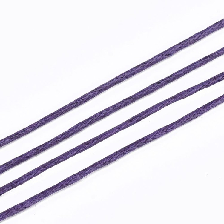 SW95 Sznurek bawełniany pleciony woskowany 1mm fioletowy