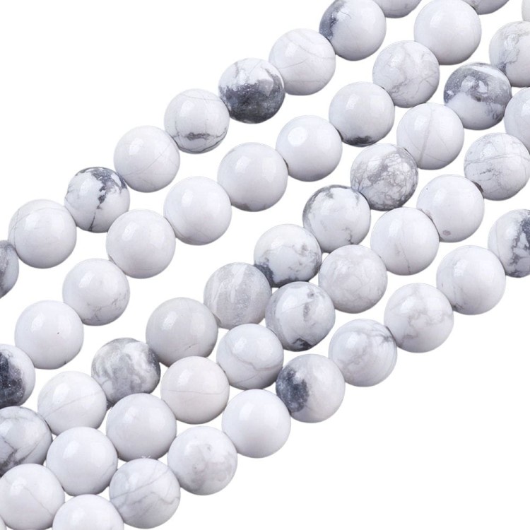 HOW291 Howlit kamień naturalny koraliki kule 4mm