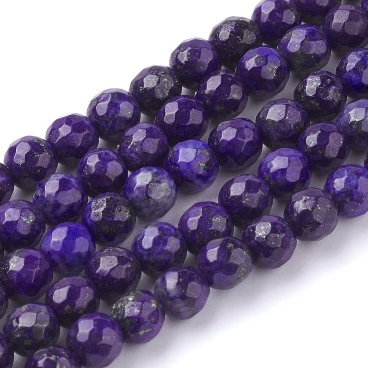 LAZ17 Lapis Lazuryt kamień naturalny koraliki kule fasetowane 6mm