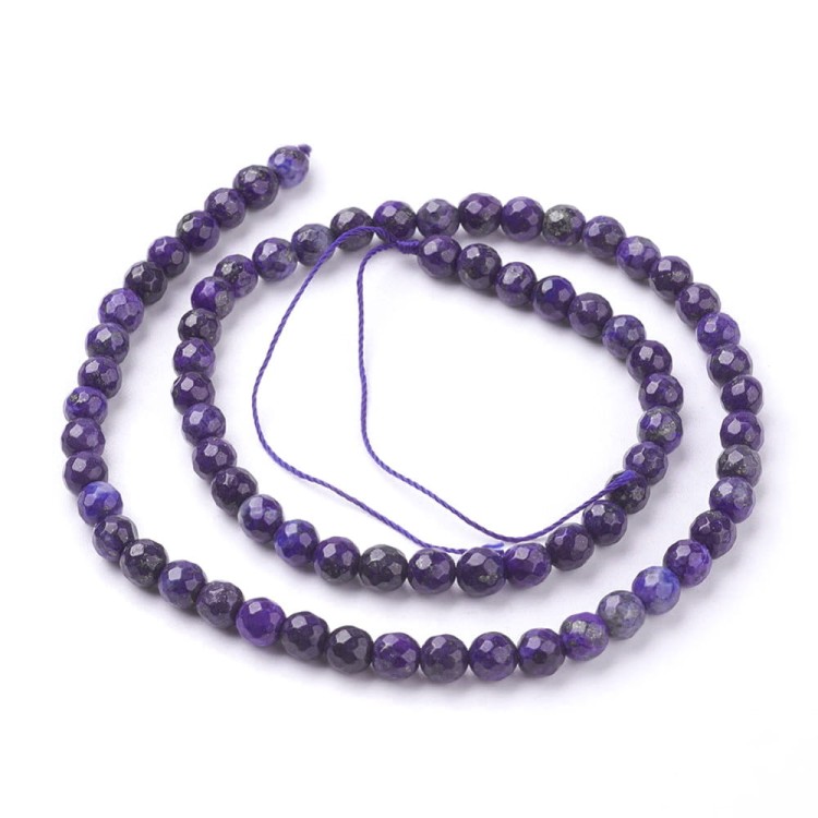 LAZ17 Lapis Lazuryt kamień naturalny koraliki kule fasetowane 6mm