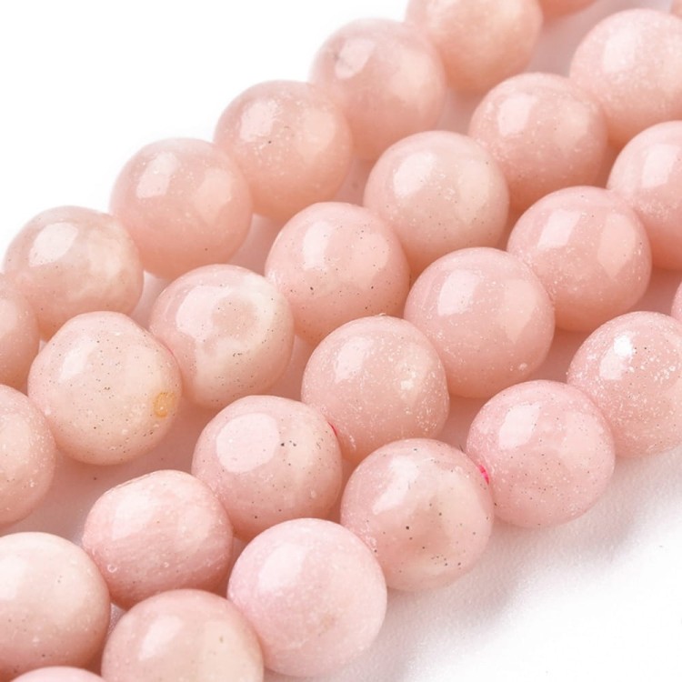 OPL04 Pink Opal kamień naturalny koraliki kule 8mm różowy