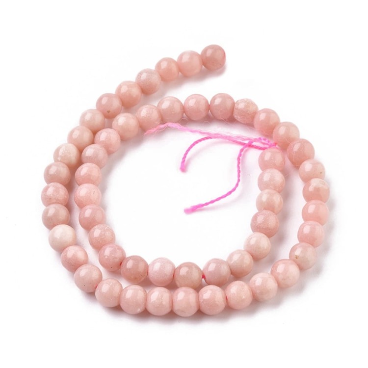 OPL04 Pink Opal kamień naturalny koraliki kule 8mm różowy