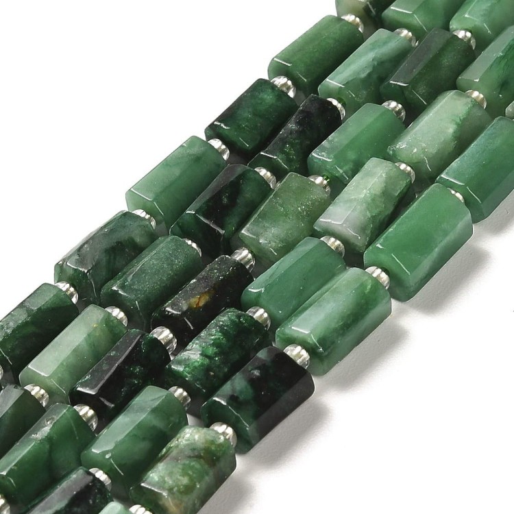 KK127 Szmaragd kamień naturalny koraliki walec 6x10mm