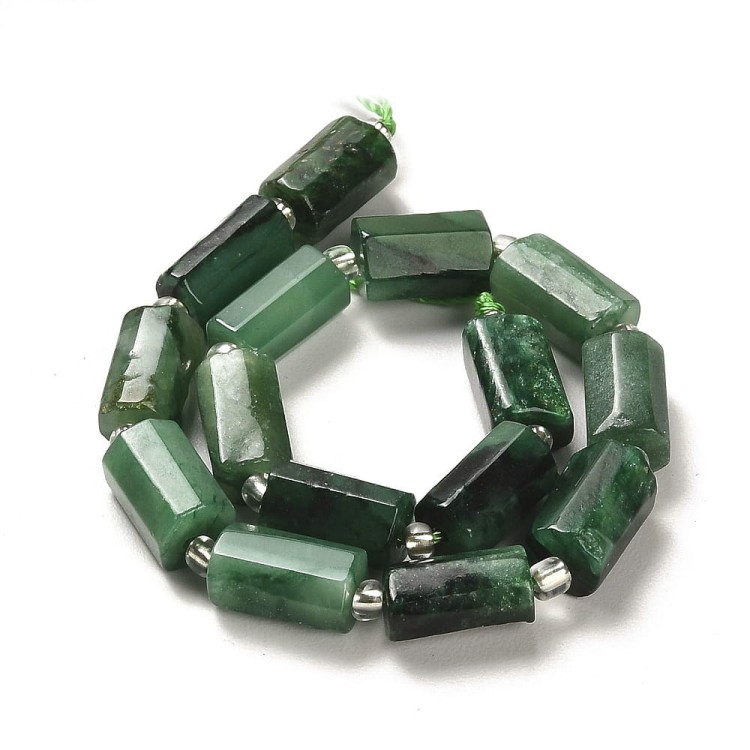 KK127 Szmaragd kamień naturalny koraliki walec 6x10mm
