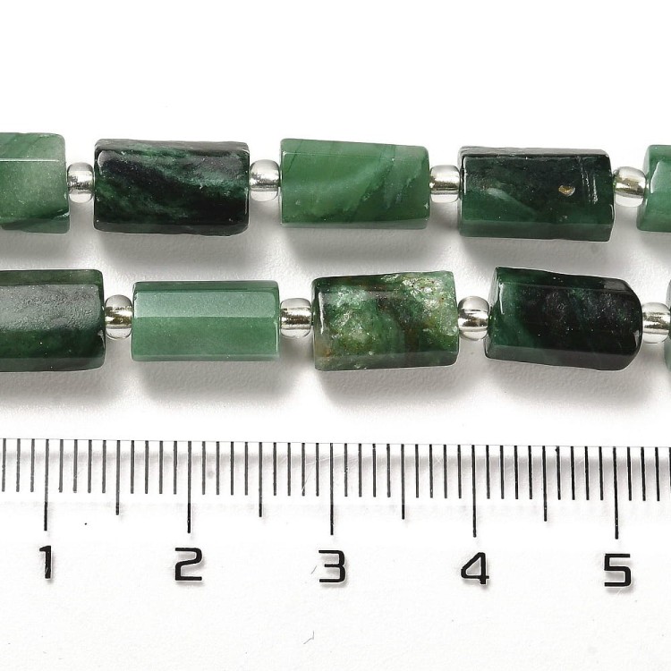 KK127 Szmaragd kamień naturalny koraliki walec 6x10mm