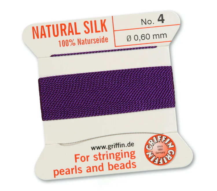 Nić jedwabna z igłą 100% NATURAL SILK