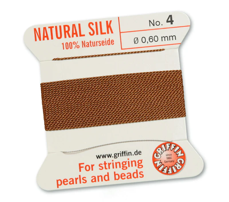 Nić jedwabna z igłą 100% NATURAL SILK