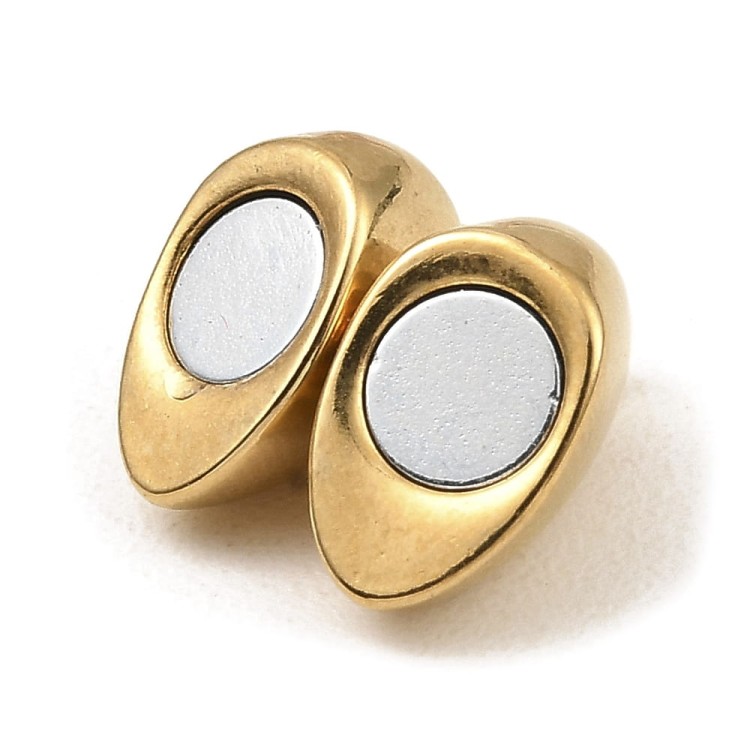 ZAP441 Zapięcie magnetyczne serce stal nierdzewna złote