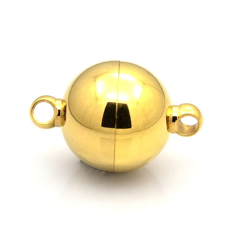 ZAP443 Zapięcie magnetyczne stal nierdzewna kula 8mm złote IP