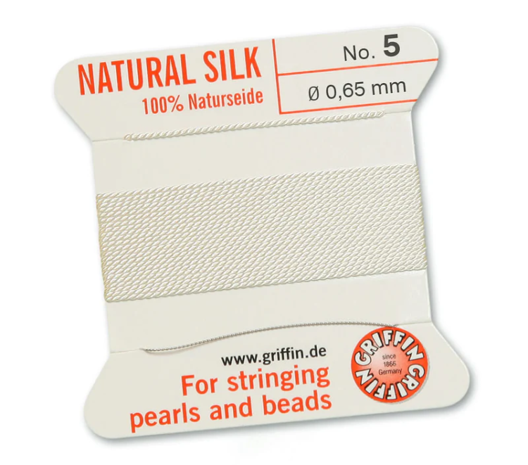 Nić jedwabna z igłą 100% NATURAL SILK