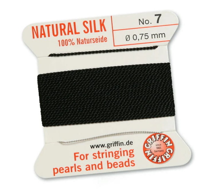Nić jedwabna z igłą 100% NATURAL SILK