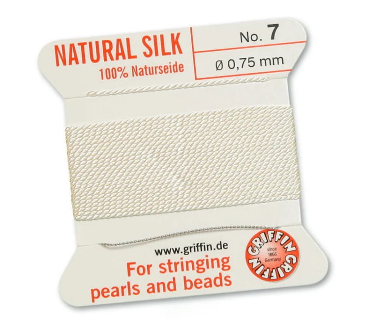 Nić jedwabna z igłą 100% NATURAL SILK