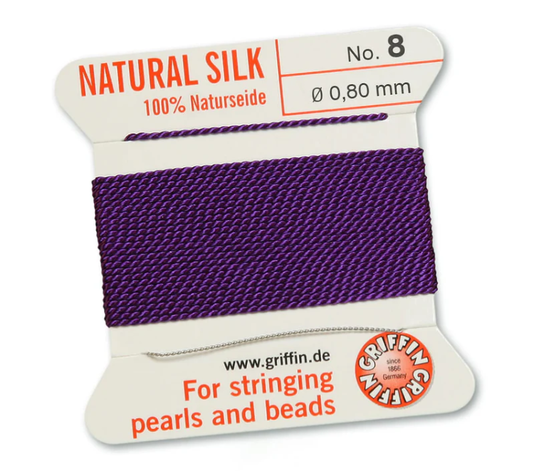 Nić jedwabna z igłą 100% NATURAL SILK