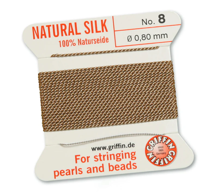 Nić jedwabna z igłą 100% NATURAL SILK