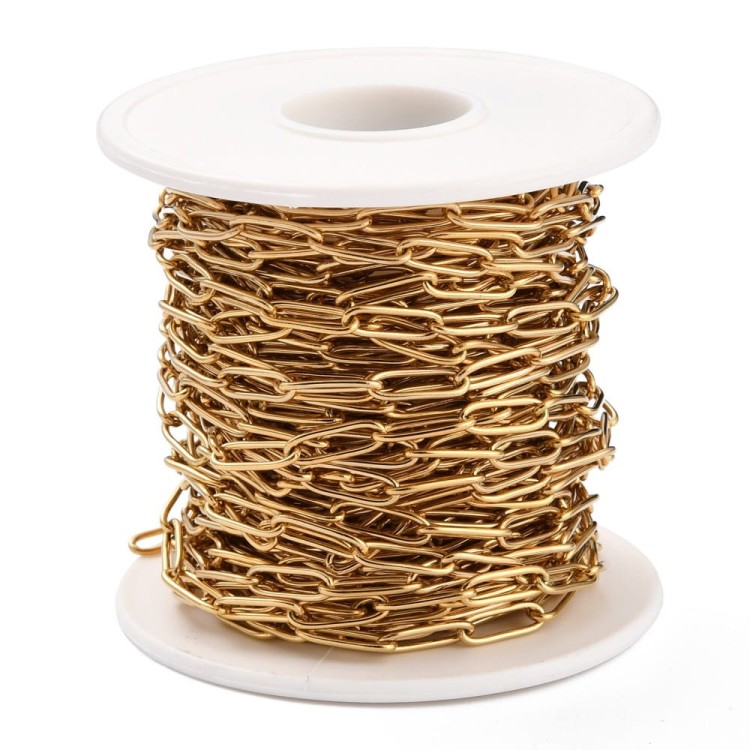 LAN207 Łańcuszek paperclips ze stali nierdzewnej złoty IP