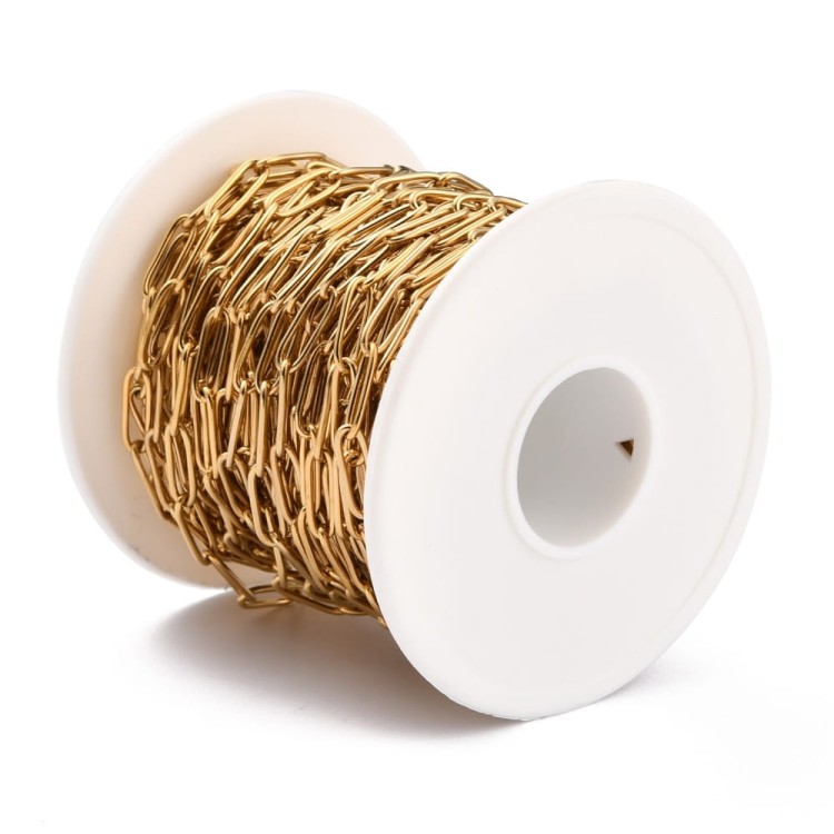 LAN207 Łańcuszek paperclips ze stali nierdzewnej złoty IP