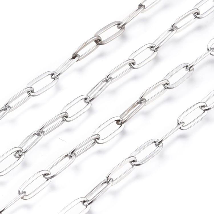 LAN208 Łańcuszek paperclips ze stali nierdzewnej