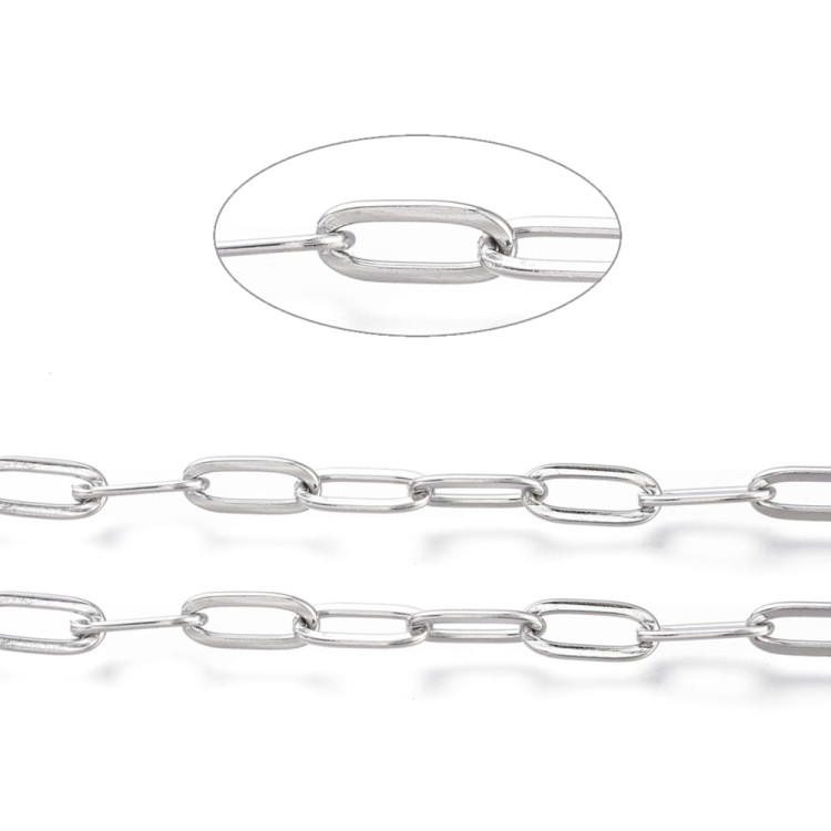LAN208 Łańcuszek paperclips ze stali nierdzewnej