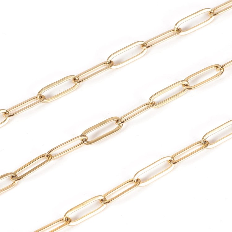 LAN210 Łańcuszek paperclips ze stali nierdzewnej IP złoty