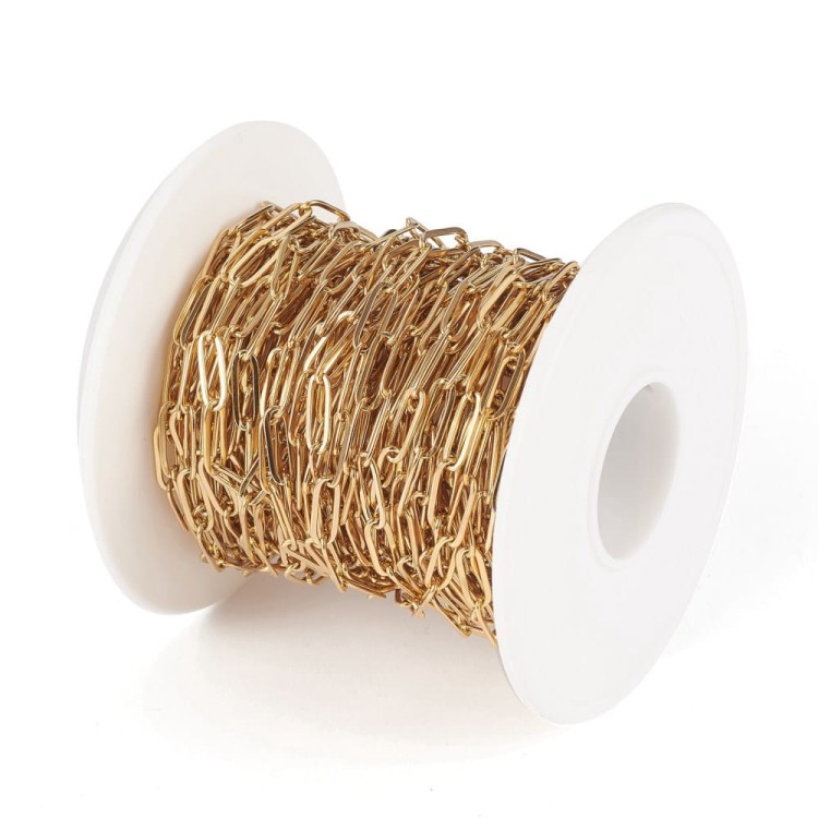 LAN210 Łańcuszek paperclips ze stali nierdzewnej IP złoty