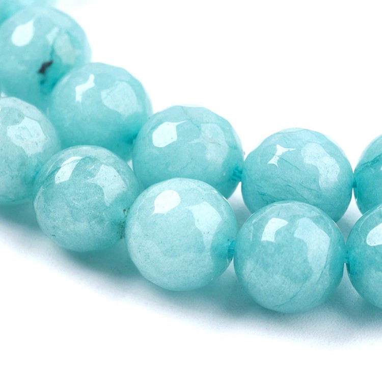 JAD148 Jadeit kamień naturalny koraliku kule 8mm turkusowy