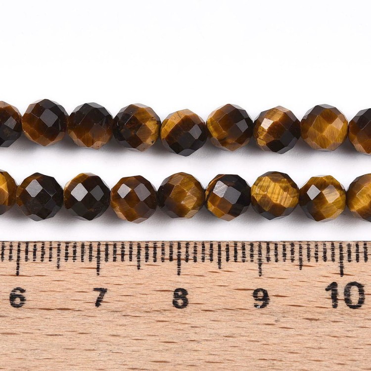 TO32 Tygrysie Oko kamień naturalny koraliki kule fasetowane 6mm