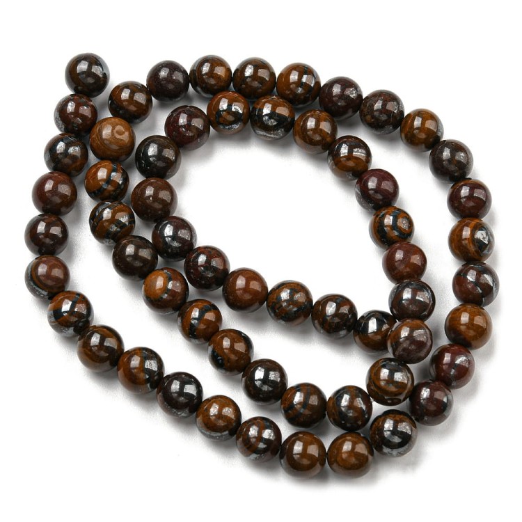 KK137 Tygrysie żelazo kamień naturalny koraliki kule 6mm