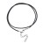 BNS19 Baza naszyjnika sznurek woskowany 1,5mm czarny z zapięciem karabińczykiem łańcuszkiem