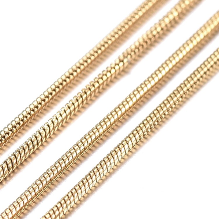 LAN213 Łańcuszek żmijka 1,5mm stal nierdzewna złoty IP