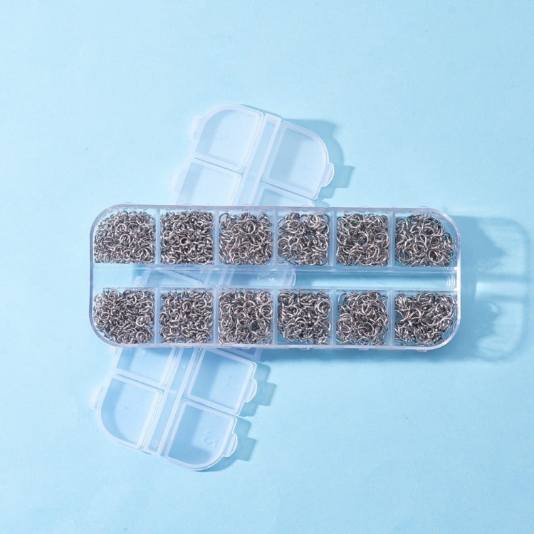 ZPF81 Zestaw półfabrykatów do biżuterii ogniwa kółeczka stal nierdzewna