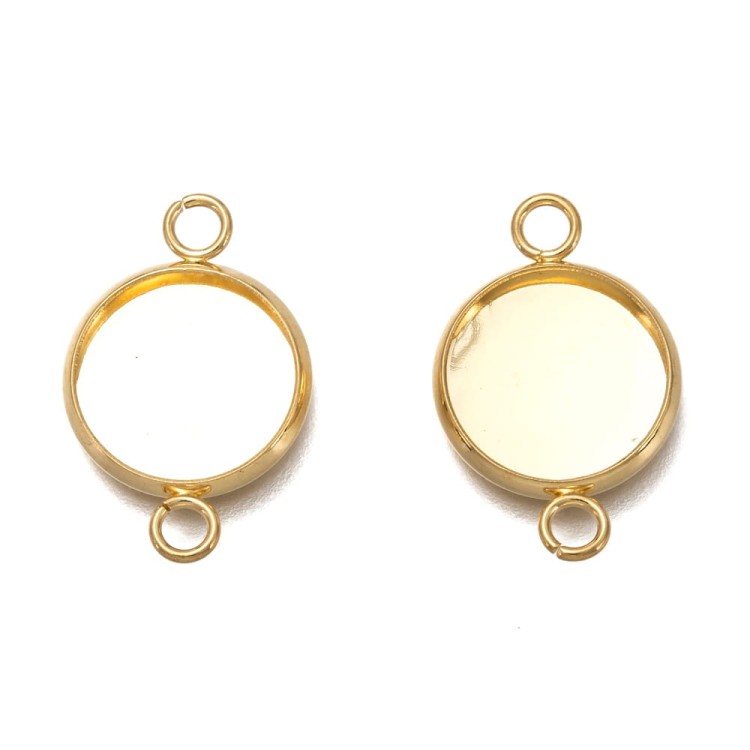 BMK292 Zawieszka łącznik z bazą pod kaboszon 12mm stal nierdzewna złota 18K