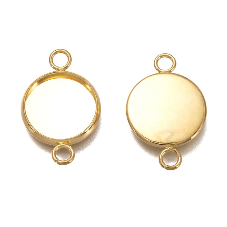 BMK292 Zawieszka łącznik z bazą pod kaboszon 12mm stal nierdzewna złota 18K