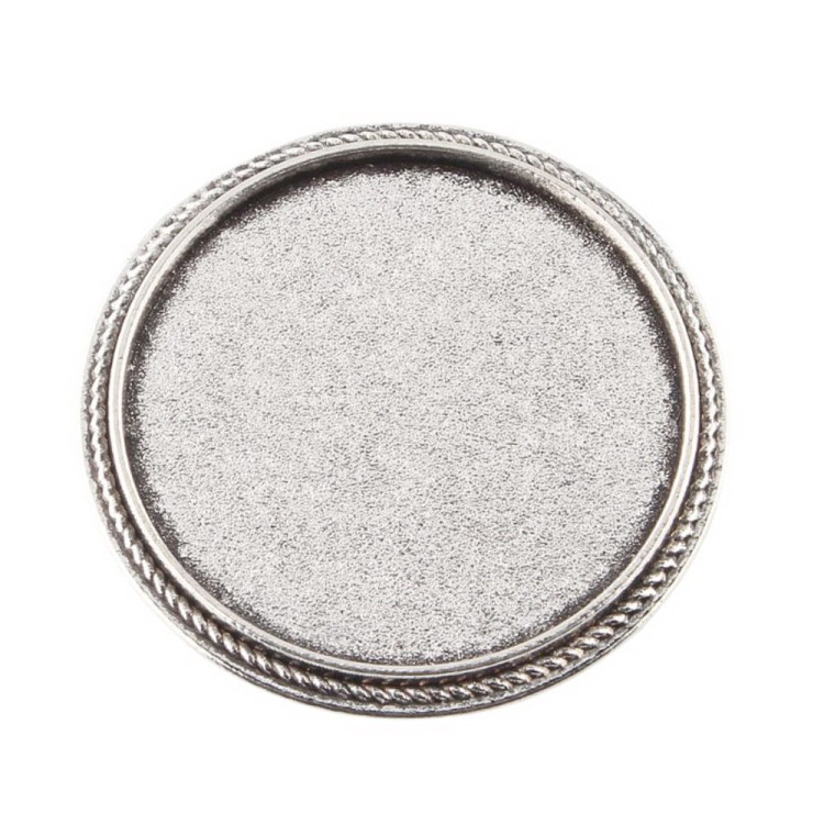 BBR47 Baza broszki broszka pod kaboszon 30mm stare srebro