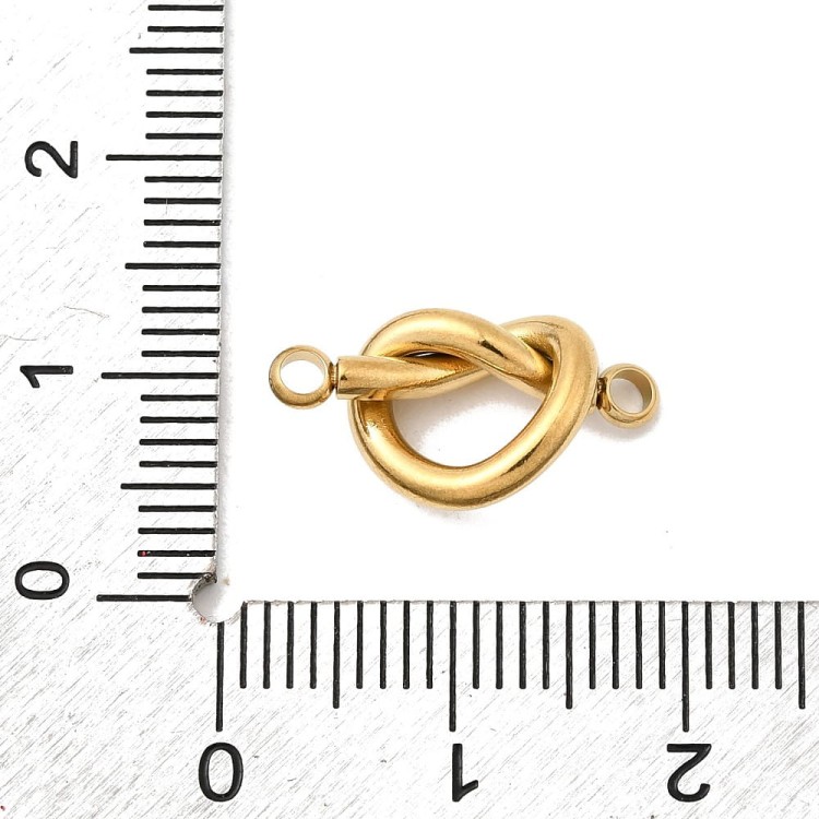 LAC397 Łącznik zawieszka do biżuterii węzeł serce stal nierdzewna złote