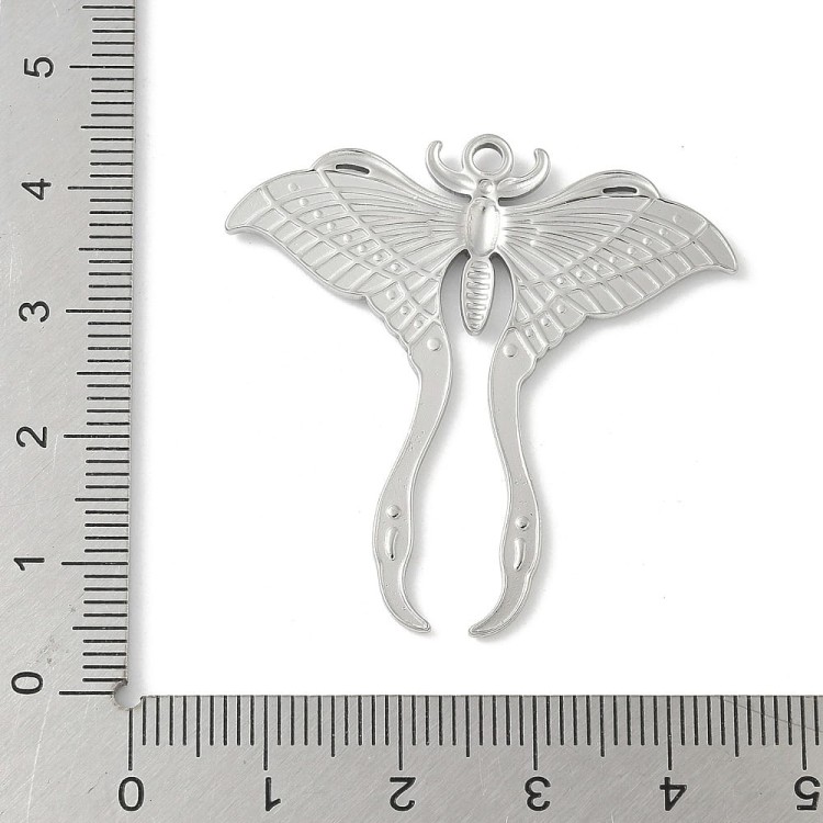 ZSS261 Zawieszka ćma motyl owad punk emo stal nierdzewna sebrna