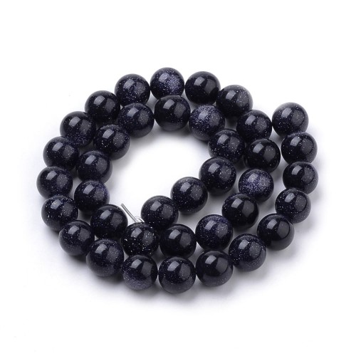 GST28 Kamień Blue Goldstone Noc Kairu koraliki kule 12mm