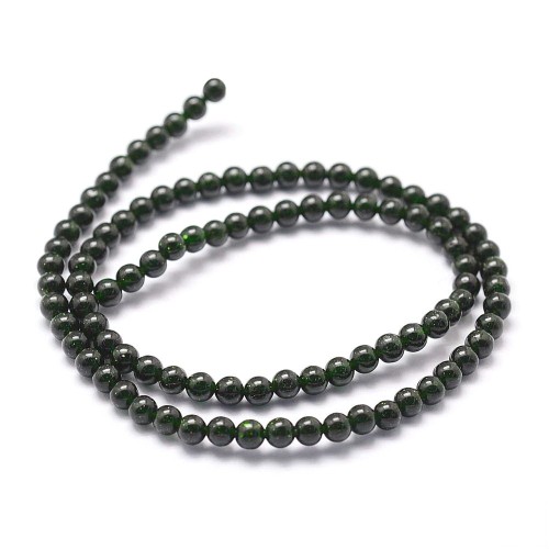 GST30 Kamień Green Goldstone Noc Kairu koraliki kule 4mm