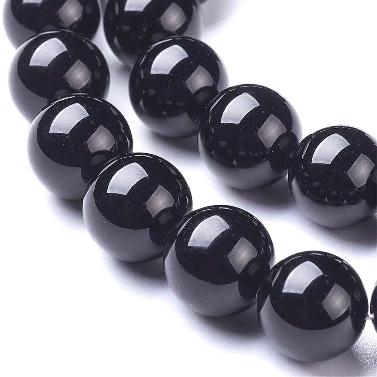 ONY14 Onyks kamień naturalny koraliki kulki 10mm czarny