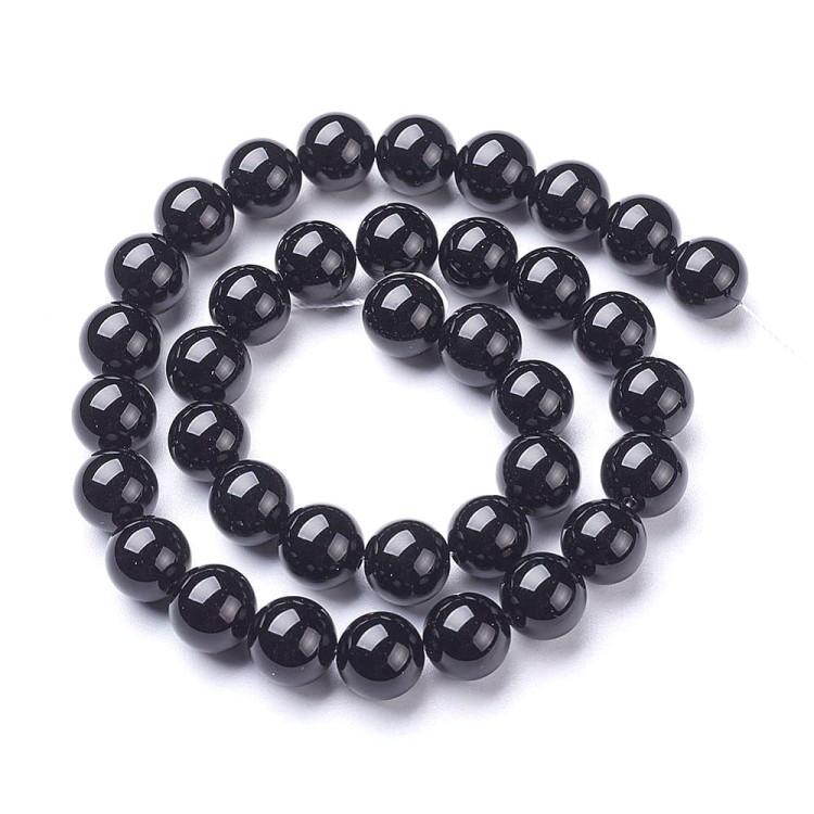 ONY14 Onyks kamień naturalny koraliki kulki 10mm czarny