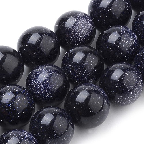 GST31 Kamień Blue Goldstone Noc Kairu koraliki kule 8mm