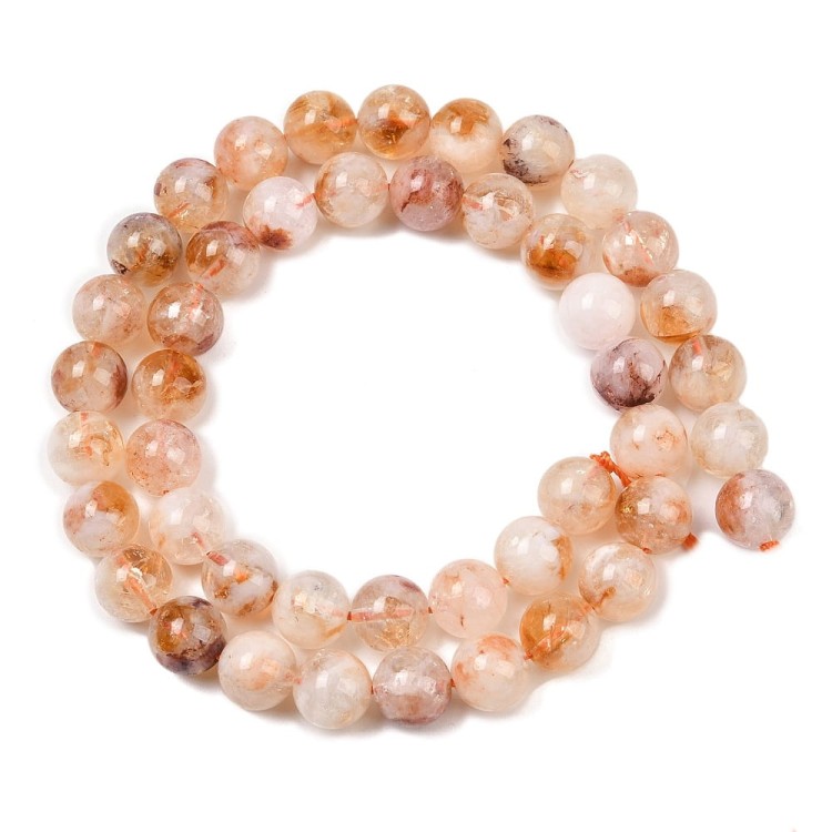 CTR06 Cytryn naturalny kamień dobrobytu szczęścia koraliki kule 8mm